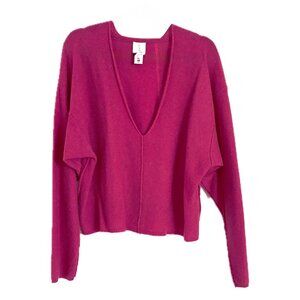 Joie Cashmere Relaxed V-Neck Pullover Sweater Womens M  NEW